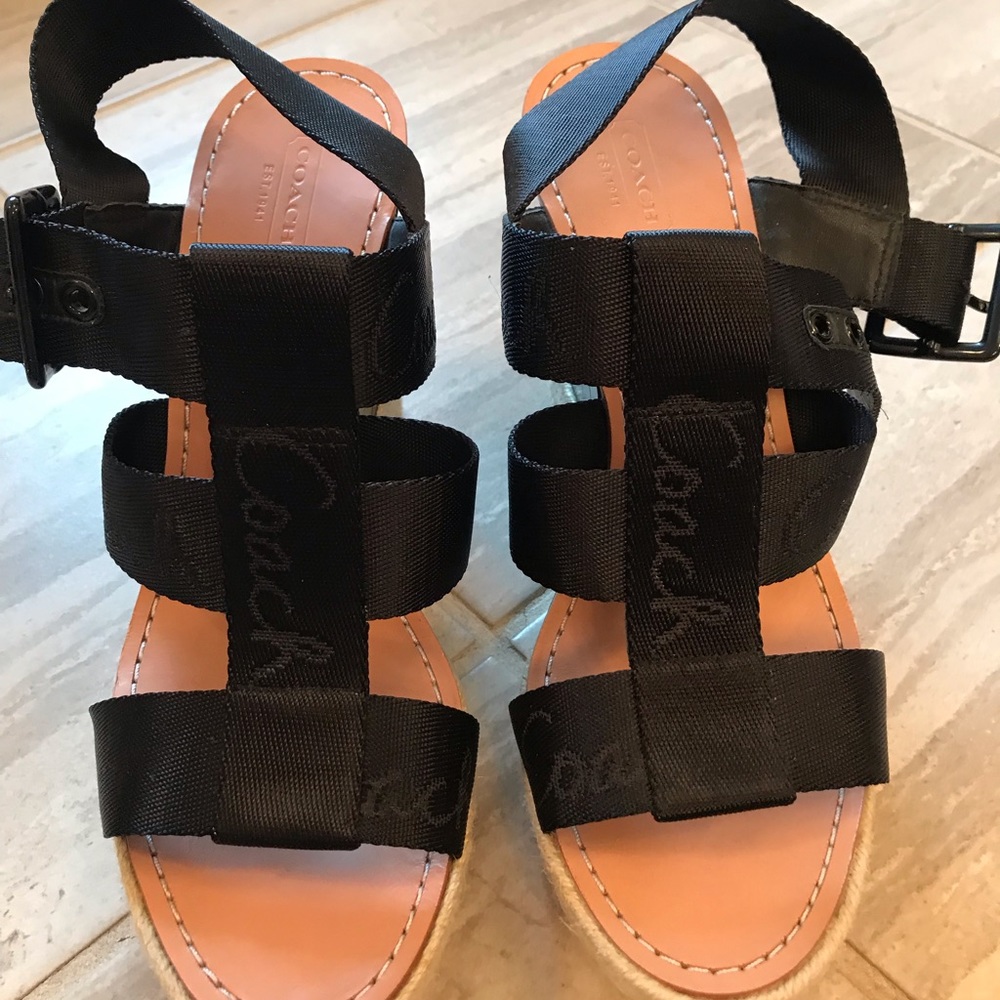 Coach espadrille Black Wedge - never worn no box